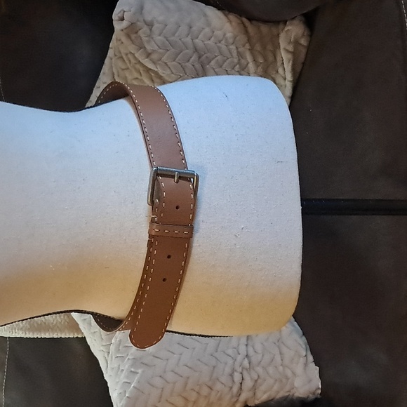 Anne Klein Accessories - Ann Klein Women Brown Leather Belt with Stitching Size M Boho Western Cowgirl